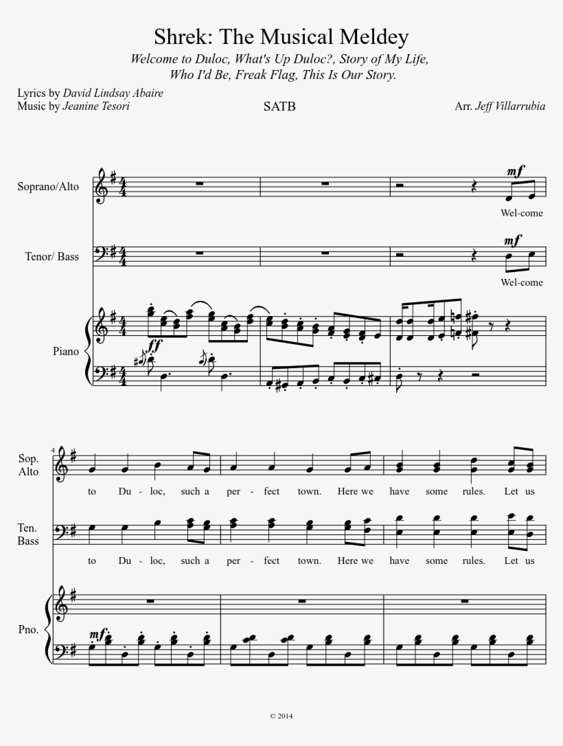 The Musical Meldey Sheet Music Composed By Arr - Product, transparent png download
