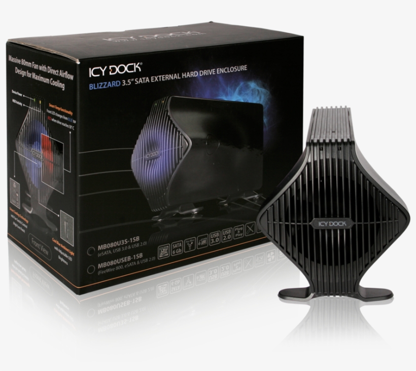 Mb080useb-1sb 1394b/usb - Icy Dock Mb080useb-1sb Blizzard External Hdd Enclosure, transparent png download