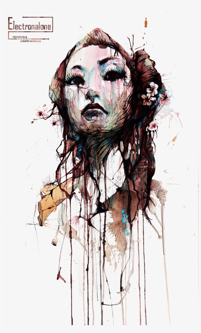 Femme Original Fleur De Cerisiers Peinture Artiste - Carne Griffiths Strength, transparent png download