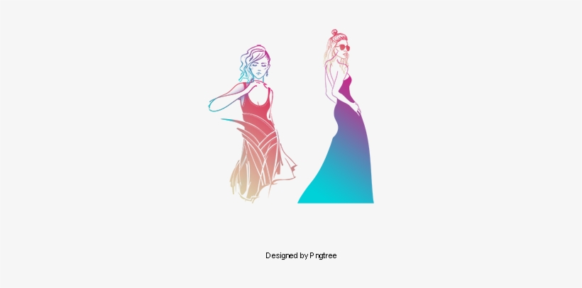 Female Fashion Illustrator Vector Material, Trend Figures, - Custom Tote Bag, Adult Unisex, Natural, transparent png download