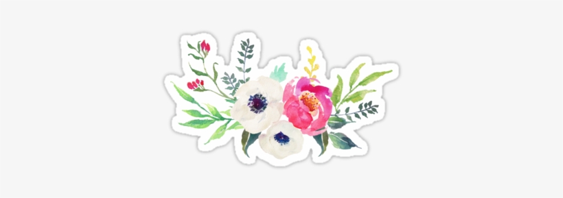 Anemone Peony Watercolor Bouquet • Also Buy This Artwork - Snapchat Flower Stickers, transparent png download