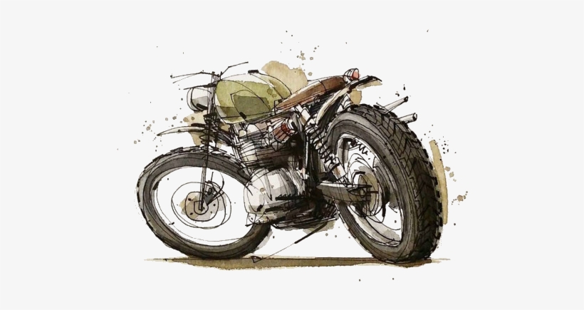 Art Watercolor Painting Illustration - Motorcycle Watercolor, transparent png download
