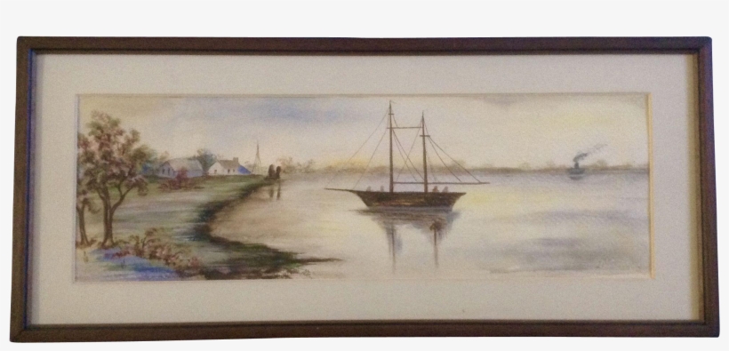 Mccorkle & I Mcdunning Watercolor Painting Ships And - Picture Frame, transparent png download