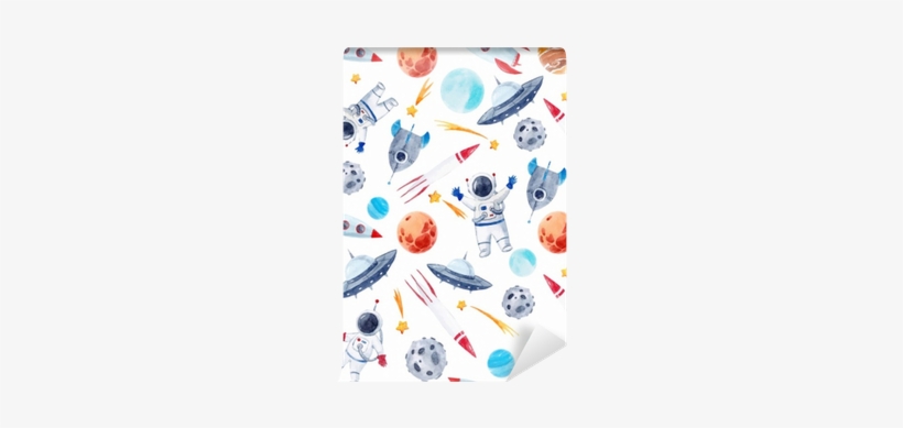 Watercolor Space Baby Vector Pattern Wall Mural • Pixers® - Watercolor Painting, transparent png download