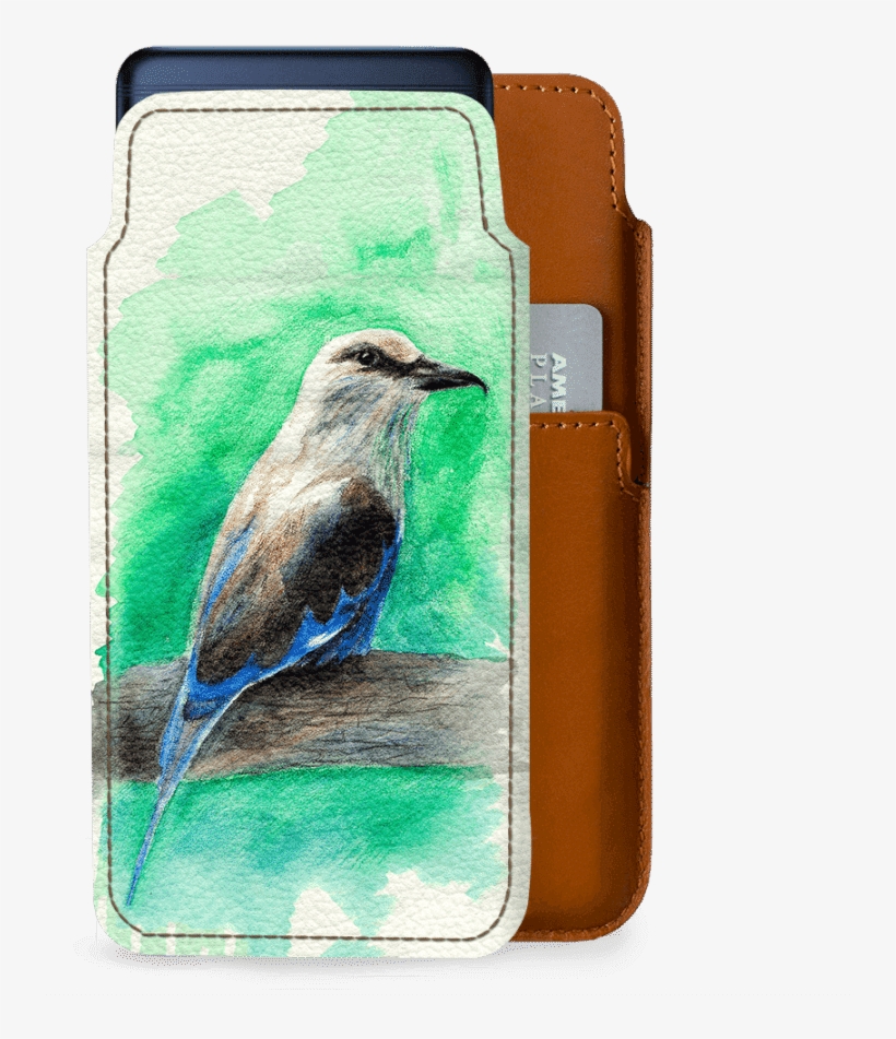 Dailyobjects Bird Watercolor Real Leather Wallet Case - Housse De Coussin Taie D'oreiller -coton Et Lin-45*45cm-motif, transparent png download