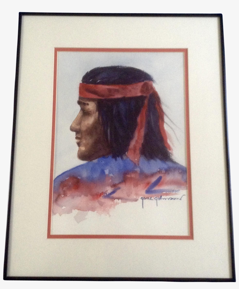 Jane Johnson, Native American Indian Watercolor Painting - Watercolor Painting, transparent png download