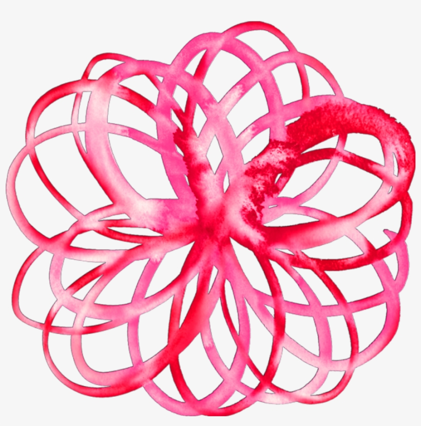 Ftestickers Abstract Swirl Pattern Watercolor Pink - Watercolor Painting, transparent png download