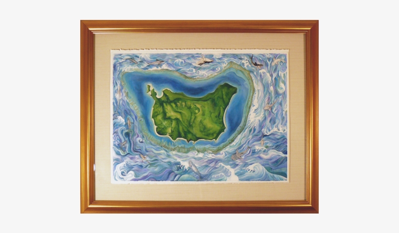 Watercolor Painting Of Fijian Island, Aerial View High - Watercolor Painting, transparent png download