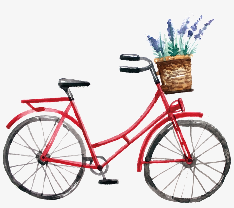 Clip Art Royalty Free Bicycle Painting Cycling Design - Bicycle Watercolor, transparent png download