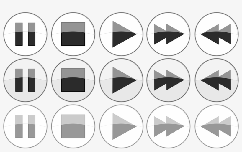Multimedia Buttons Player Play Stop Rewind - Free Media Player Control Button Png, transparent png download