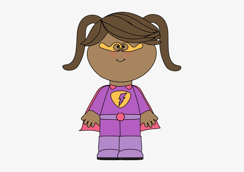 Little Girl Clipart Superhero - Super Hero Kid Clipart, transparent png download