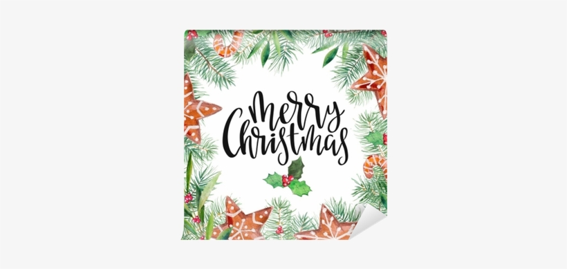 Merry Christmas Pattern, Gingerbread, Firtree, Olive, - Christmas Day, transparent png download