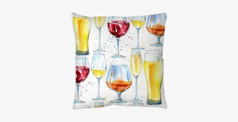 Seamless Pattern Of A Champagne,cognac, Wine, Beer - Wine, transparent png download