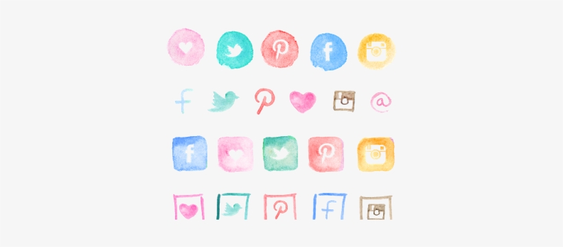 Free Watercolor Icons - Social Media Watercolor Icons, transparent png download