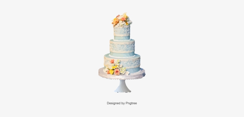 Blue Cake Png Images - Wedding Cake, transparent png download