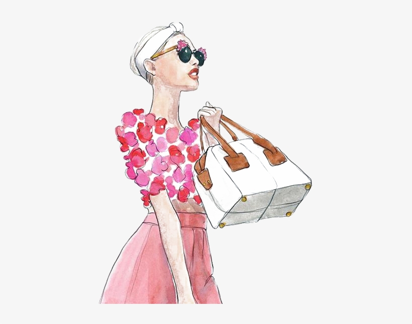 Watercolor Painting Drawing Fashion Illustration Illustration - Watercolor Fashion Girl Png, transparent png download