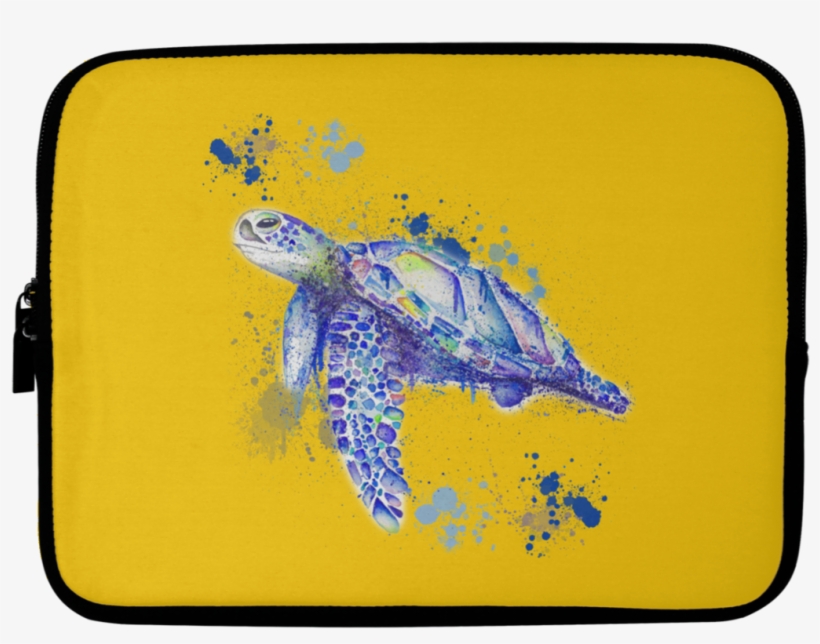 Watercolor Sea Turtle Laptop Sleeves - Turtle, transparent png download