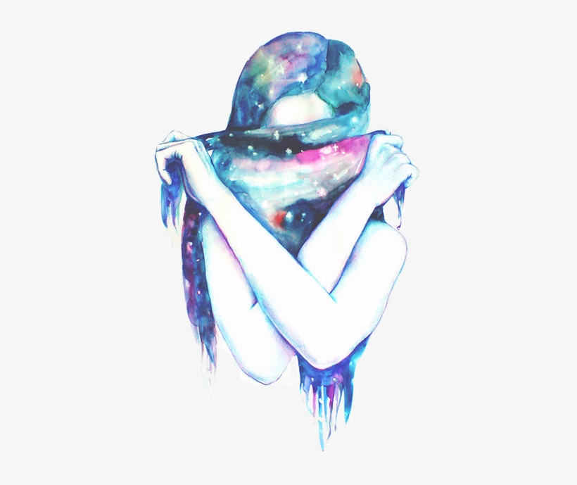 Download Tumblr Galaxy Girl Tote Bags Transparent PNG Download