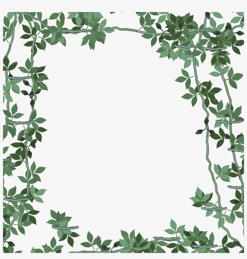 Clipart - Green Flowers Frame Png, transparent png download