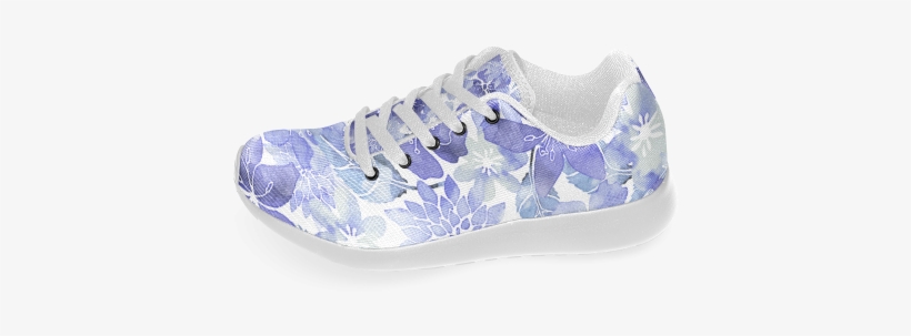 Watercolor Flower Pattern Men's Running Shoes - Walking Shoe, transparent png download