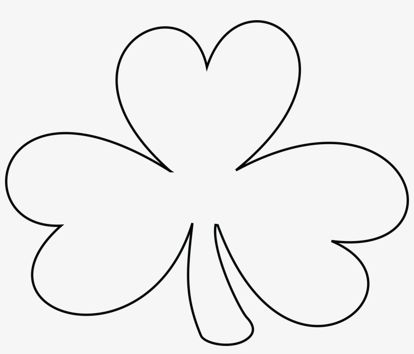 Free Clipart Of A Black And White Lineart Coloring - Clip Art Clover Black And White, transparent png download