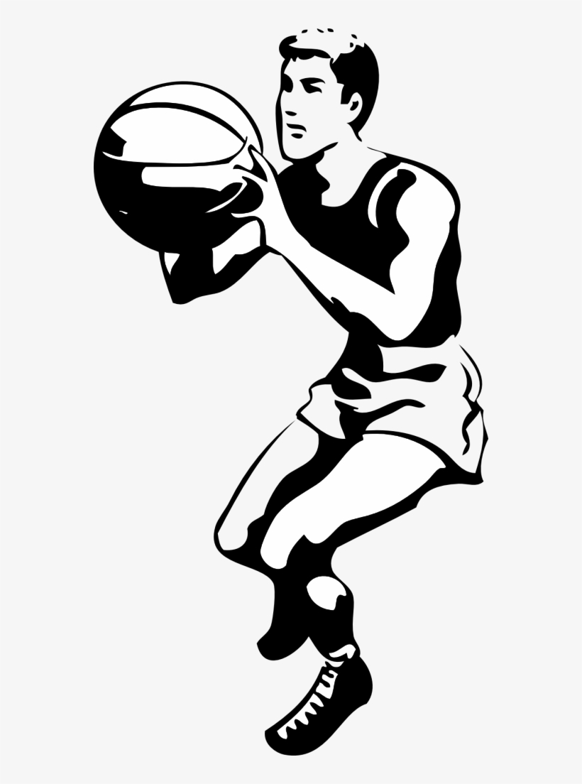 Basketball Players - Basketball Player Black And White, transparent png download