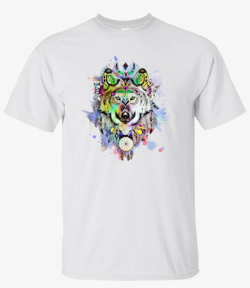 Watercolor Wolf Classic T-shirt - T-shirt, transparent png download