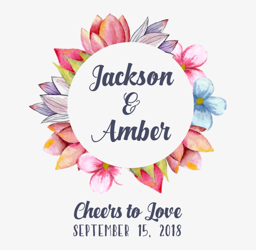 Romantic Watercolor - Wine Label, transparent png download