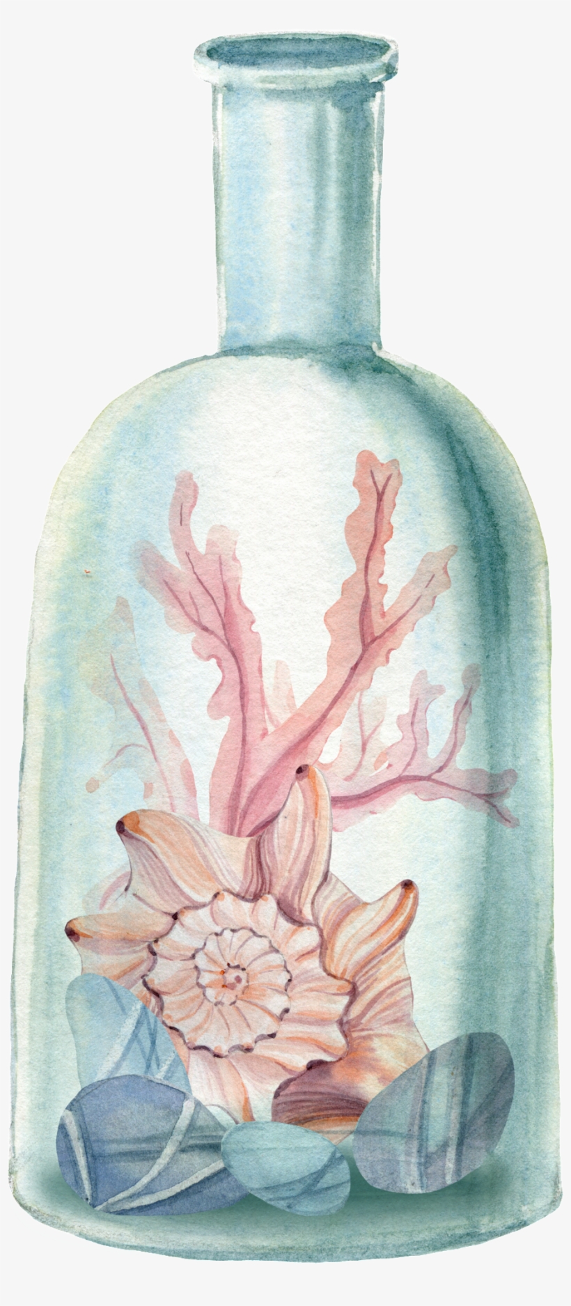 This Graphics Is Hand Painted Micro Landscape Bottle - Bottle, transparent png download