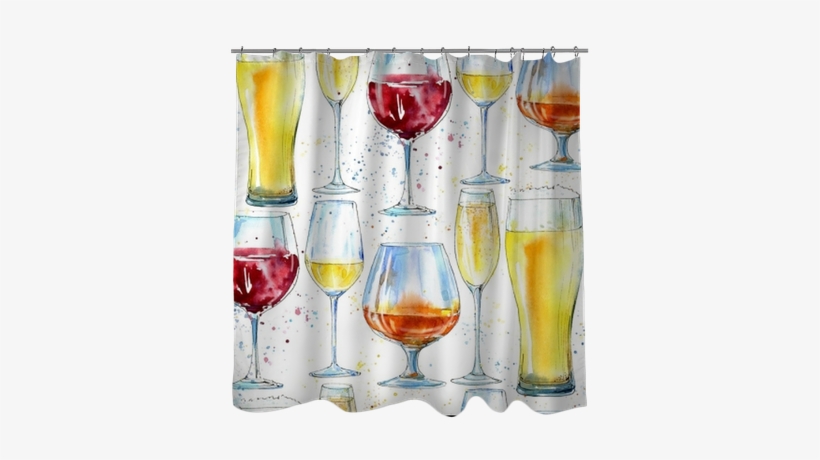Seamless Pattern Of A Champagne,cognac, Wine, Beer - Champagne Stemware, transparent png download