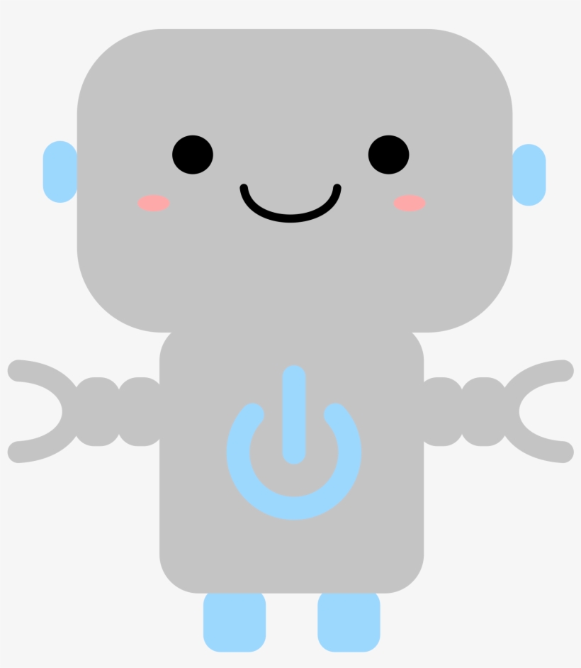 Clipart Kawaii Robot With Power Symbol - Robot Kawaii, transparent png download