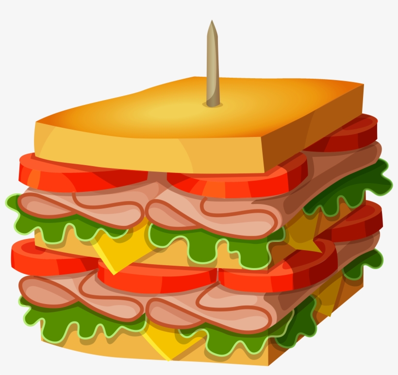 Sandwich - Clipart Vector Of Sandwich, transparent png download