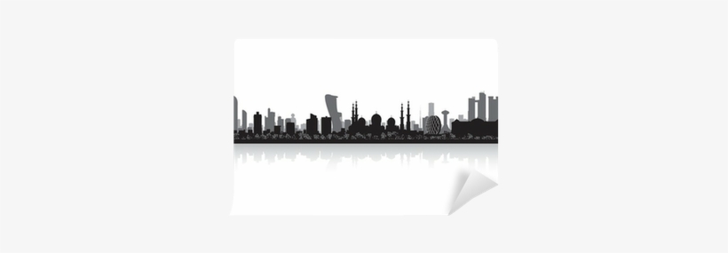 Abu Dhabi Uae City Skyline Silhouette Wall Mural • - Network Switch, transparent png download