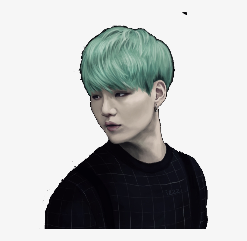 [html] Mint Yoongi - Lace Wig, transparent png download