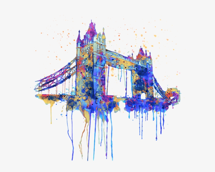 London Bridge Painting Using Water Colours, transparent png download