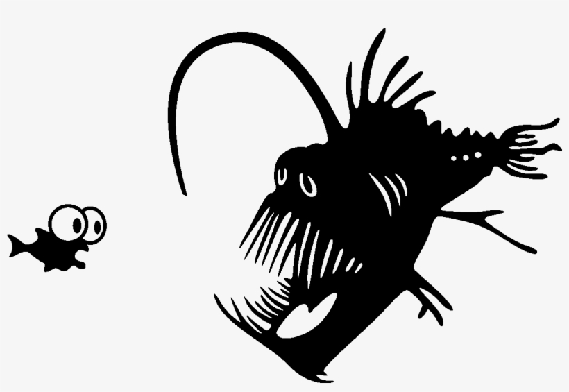 Stickers Poisson Des Abysses Ambiance Sticker Mac Anglerfish - Macbook Decals, transparent png download