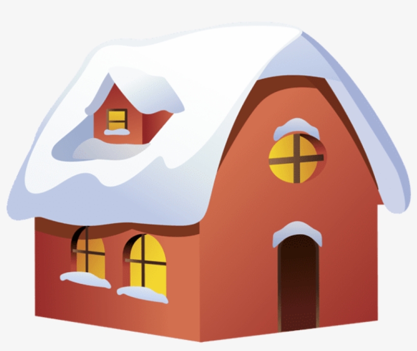 Winter House Transparent Png Clip Art Image - House With Snow Clipart, transparent png download
