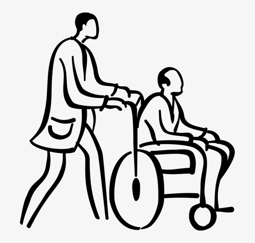 Vector Illustration Of Hospital Patient In Handicapped - Clip Art, transparent png download