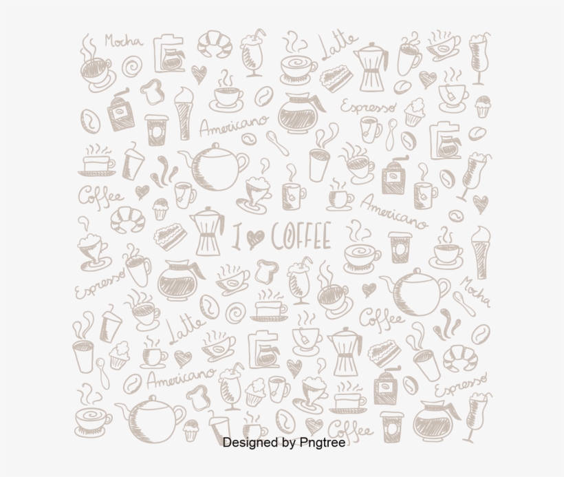 Patrón De Dibujos Animados Icono Pintado A Mano Café - Mensajes Buenos Dias Vintage, transparent png download