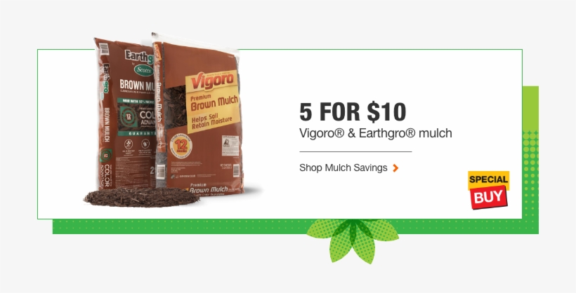5 For $10 Vigoro® & Earthgro® Mulch - Home Depot Spring Black Friday 2018, transparent png download