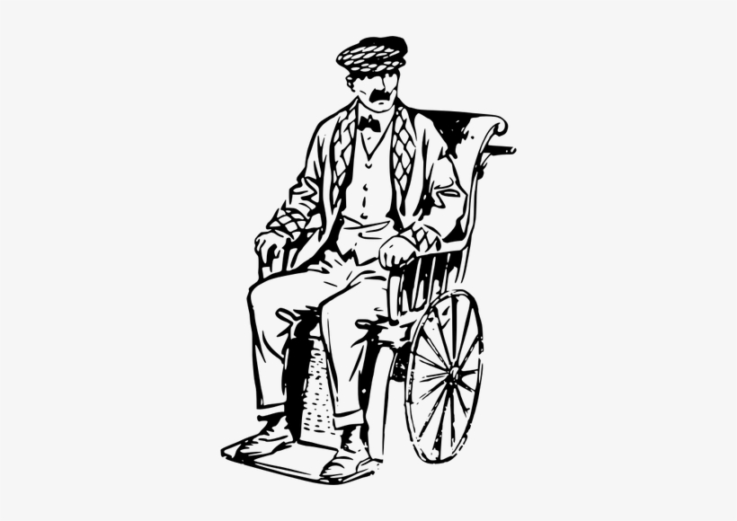 Png Royalty Free Library Wheel Chair Drawing At Getdrawings - Man In A Wheelchair Art, transparent png download