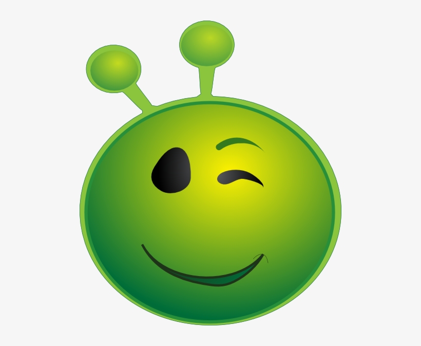 This Free Clipart Png Design Of Green Alien Smiling, transparent png download