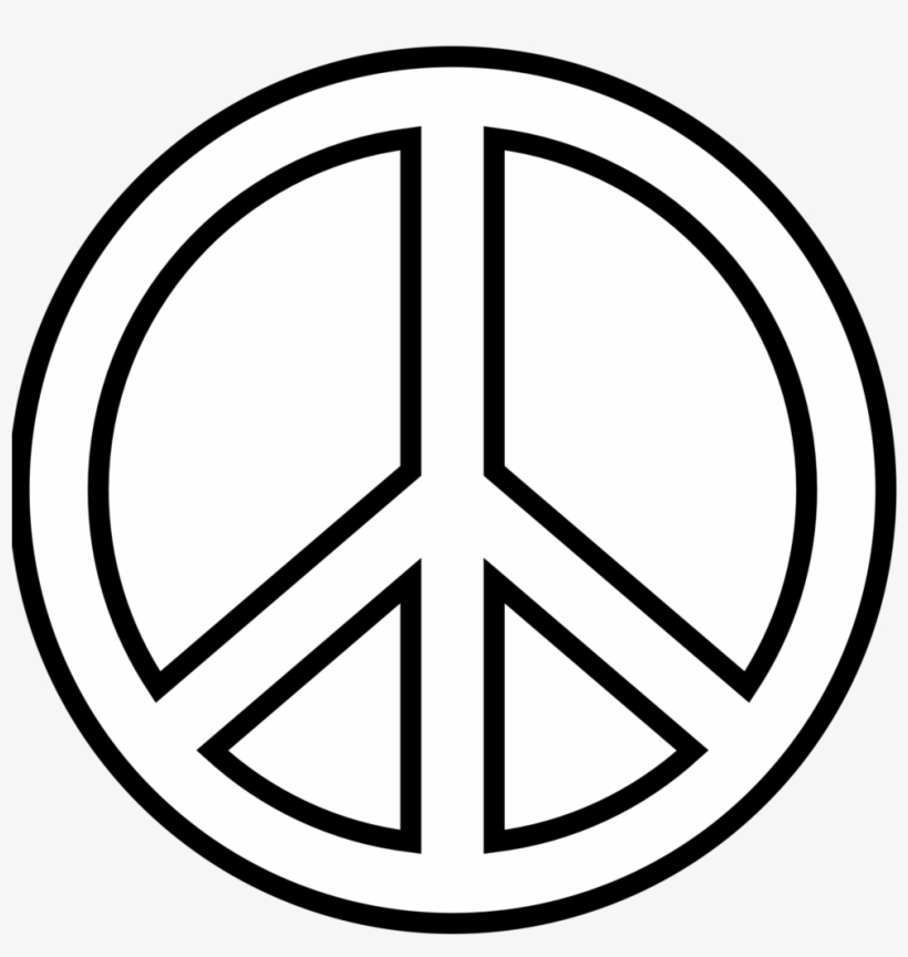 Peace Sign 18 Black White Line Art Christmas Xmas Peace - Draw A Peace Sign, transparent png download