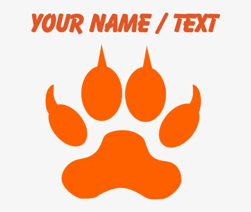 Custom Orange Wolf Paw Print Sports Water Bottle - Orange Transparent Paw Prints, transparent png download