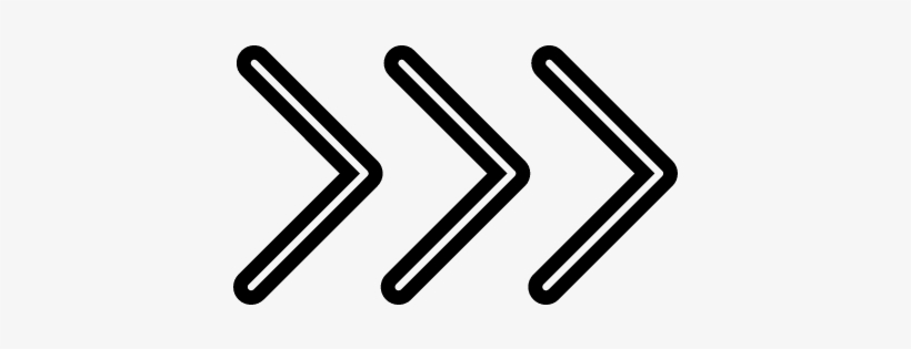 Three Chevron Arrows Pointing Right Vector - Icon, transparent png download