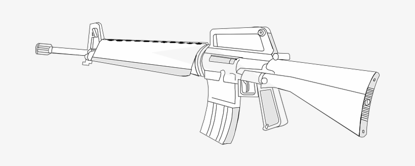 Gun M16 Rifle Weapon Firearm Automatic Mac - Logo Senjata Api, transparent png download