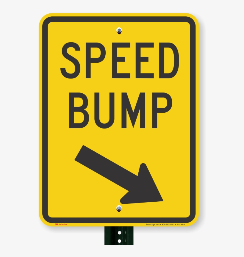 Speed Bump, Down Arrow Pointing Right Sign - Speed Bump Sign, transparent png download