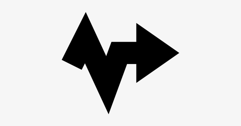 Irregular Zig Zag Line Arrow Pointing To Right Vector - Flechas En Zig Zag, transparent png download