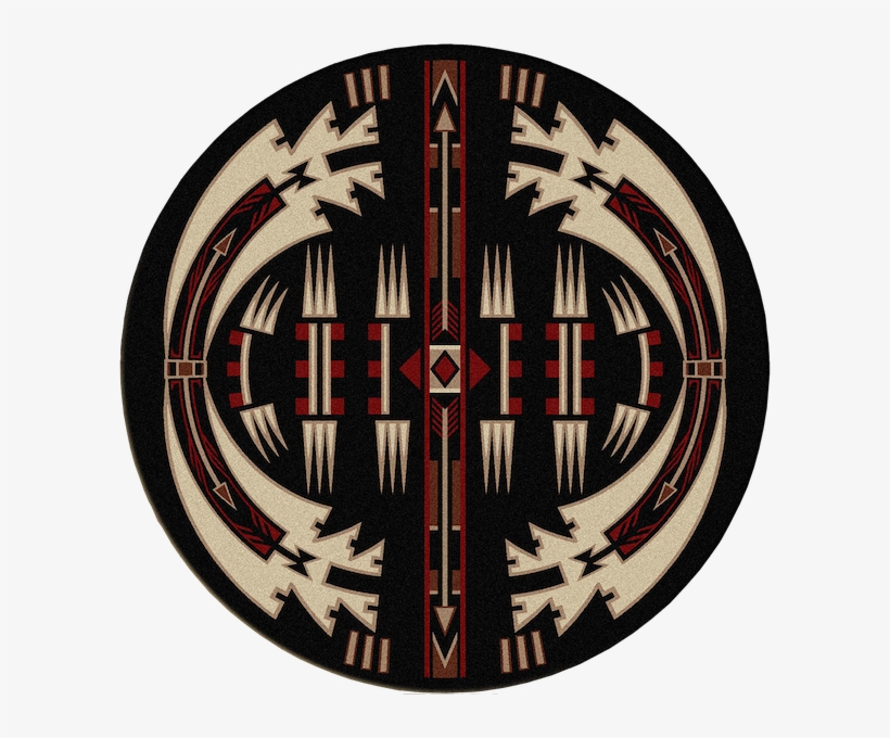 Native Arrow Black Rustic Lodge Rug Round - American Dakota 0015blk-7' 7' Round Voices Horse Thieves, transparent png download