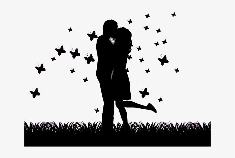 Romance Silhouette Png High Quality Image - Silhouette Couple Kissing, transparent png download